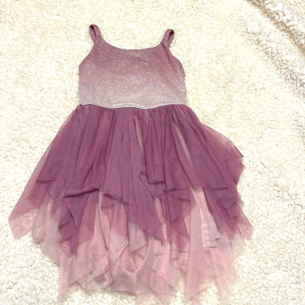 Girls Cat & Jack ombré pink purple sparkle tulle dress, 6